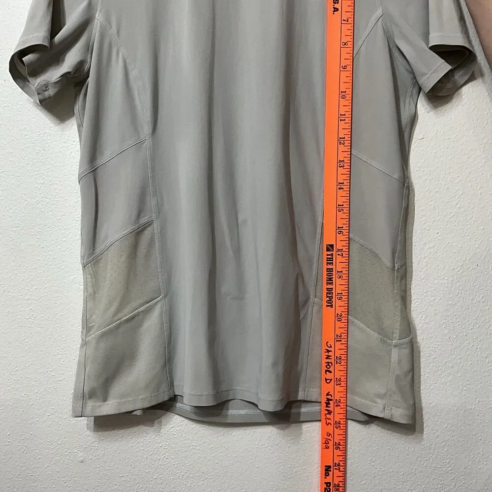 Lululemon Women's Cross Court Play Short Sleeve Gray Mesh Shirt 10